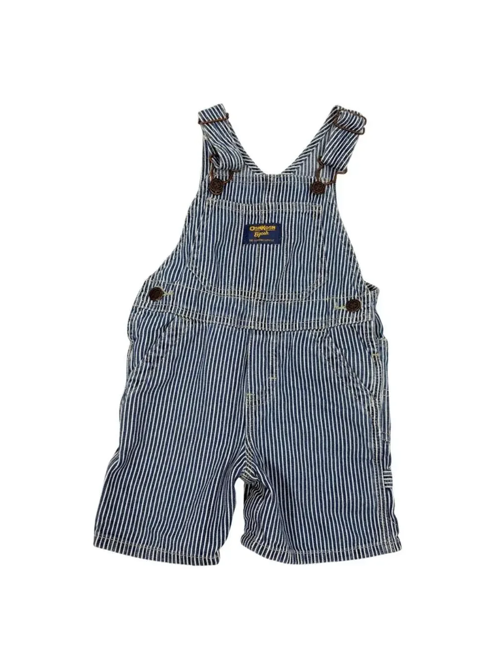 VTG OshKosh B'gosh Railroad Pinstrip Infant Short Overalls 18 mo